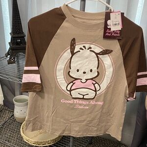 Hello Kitty Brown and Pink Short Sleeve Tee